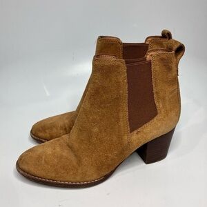 Madewell the Regan Boots pull on suede cognac‎ size 8